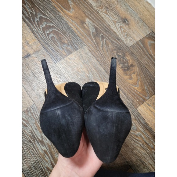 Sam Edelman Desiree Black Leather Calf Hair Suede Pointed Toe Pumps Heels 6.5M - Picture 5 of 6